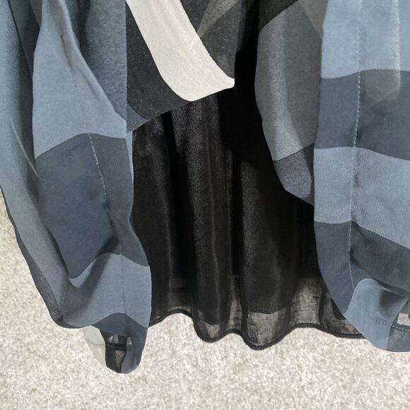 Akira Chicago Red Label Black/ Grey Striped Dress - Medium - Picture 7 of 11